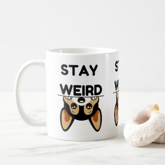 Stay Weird Funny Boston Terrier Cartoon Dog Coffee Mug