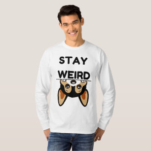 Stay Weird Funny Boston Terrier Cartoon Dog T-Shirt