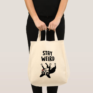 Stay Weird Funny Boston Terrier Dog Tote Bag