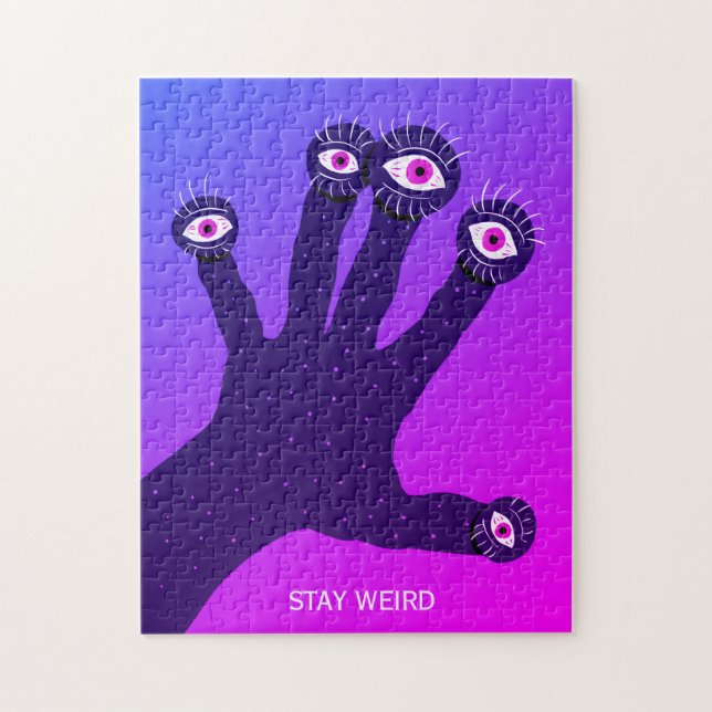 Stay Weird Funny Strange Creepy Psychedelic Jigsaw Puzzle (Vertical)