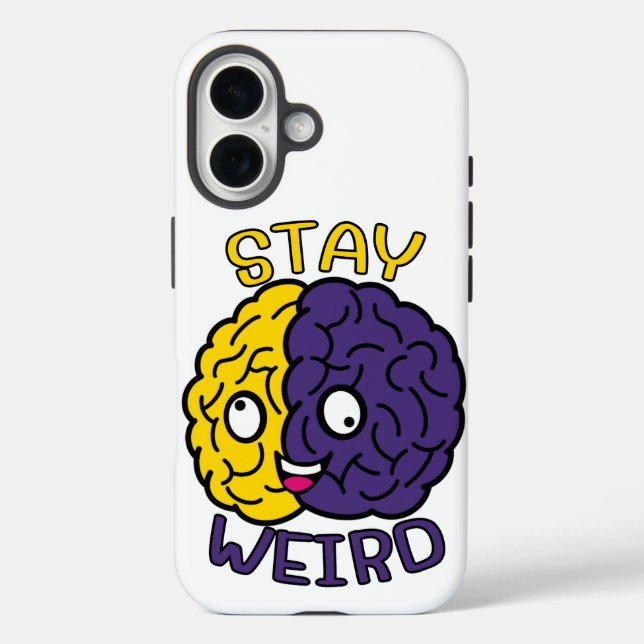 Stay Weird - Goofy Face Brain Case-Mate iPhone Case (Back)