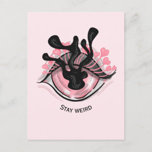 Stay Weird Goth Pink Eye Creepy Horror Witch Postcard
