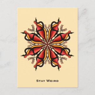 Stay Weird - Goth Snakes Flower Tattoo Style Postcard