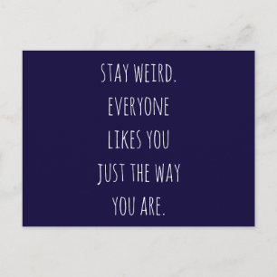 stay weird quote postcard notecard greeting card