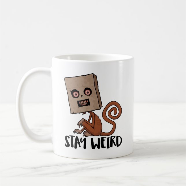 Stay Weird Sack Monkey Coffee Mug (Left)