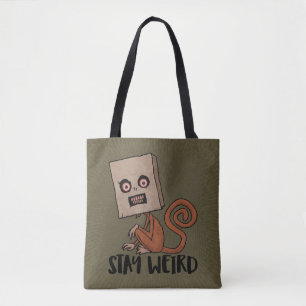 Stay Weird Sack Monkey Tote Bag