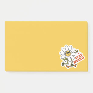 Stay Weird Skateboarding Daisy Post-it Notes