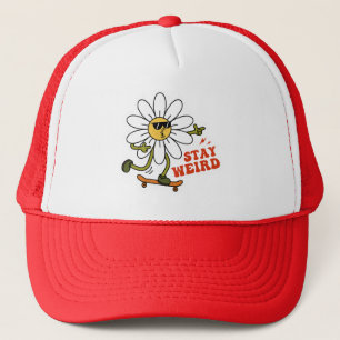 Stay Weird Skateboarding Daisy Trucker Hat