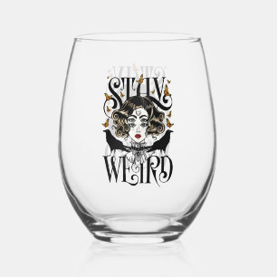 Stay Weird Stemless Wine Glass
