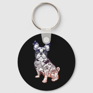 Stay Weird - Vintage French Bulldog Tattoo Pet Lov Key Ring