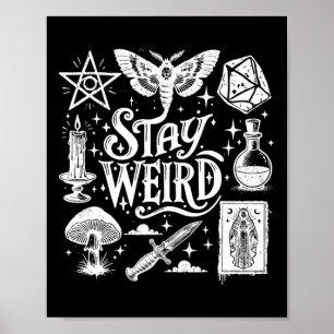 Stay Weird Witchy Vibes Witch Spooky Season Happy  Poster