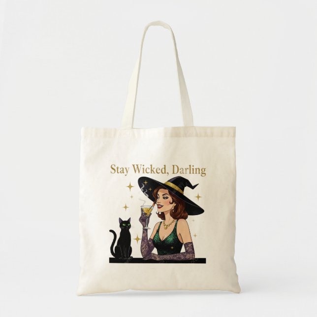 "Stay Wicked, Darling" Tote Bag (Front)