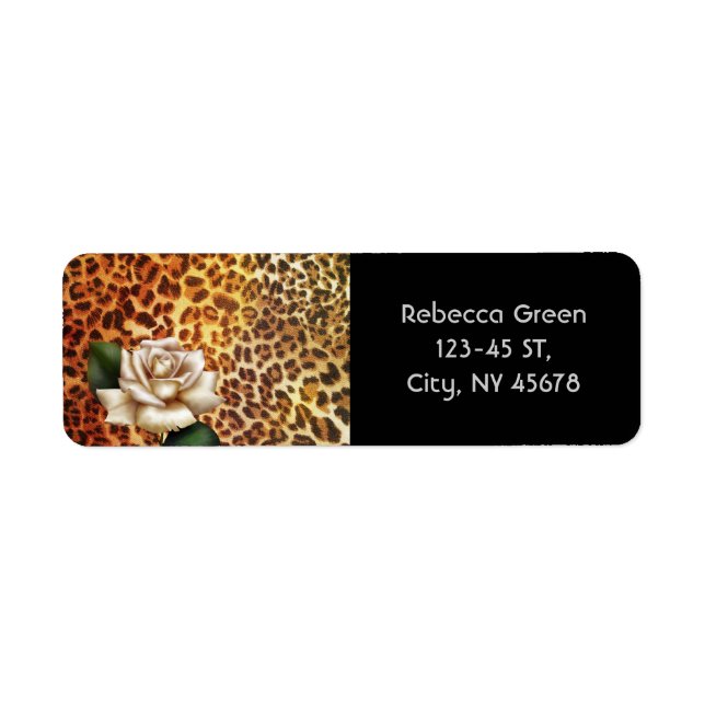 Stay Wild Animal print leopard white rose (Front)