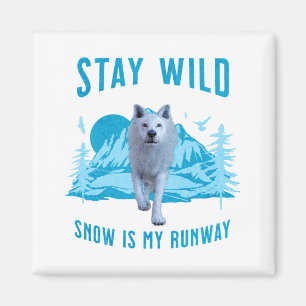 Stay Wild Arctic Wolf Magnet