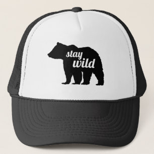 Stay Wild Bear Silhouette Trucker Hat