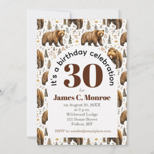 Stay Wild Bear Woodland Birthday Invitation