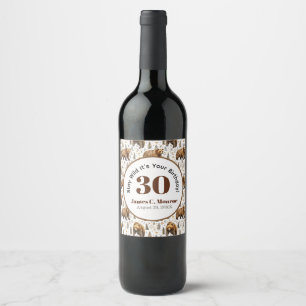 Stay Wild Bear Woodland Birthday Wine Label