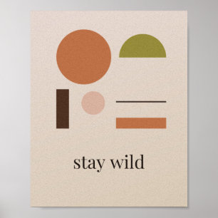 Stay Wild Boho Terracotta Sun Arch Art Print