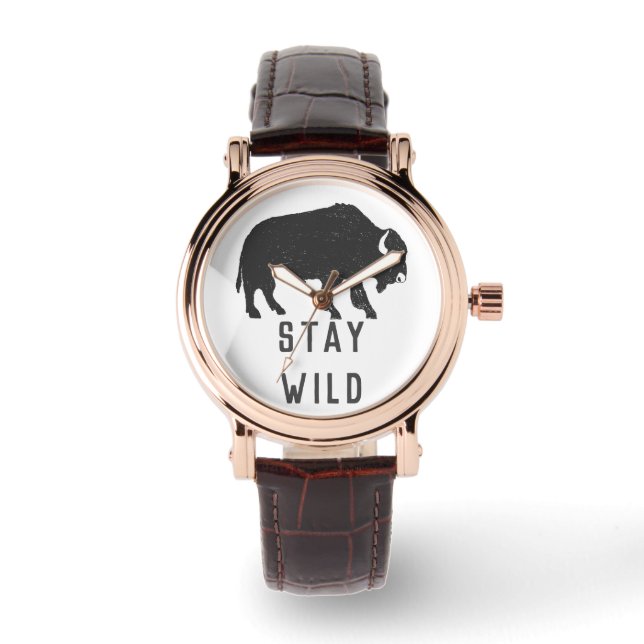 Stay Wild Buffalo Silhouette Watch (Front)