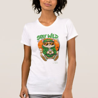 Stay Wild Cat T-Shirt – Streetwear Cat with Sungla