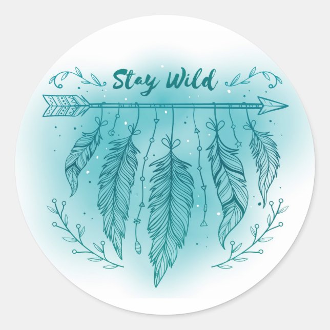 Stay Wild Classic Round Sticker (Front)