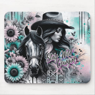 Stay wild cowgirl western mouse mat