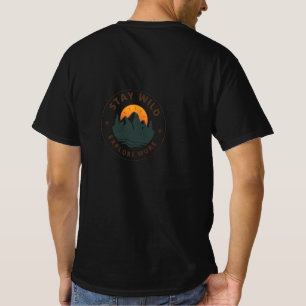Stay Wild Explore More Vintage Mountain Badge T-Sh T-Shirt
