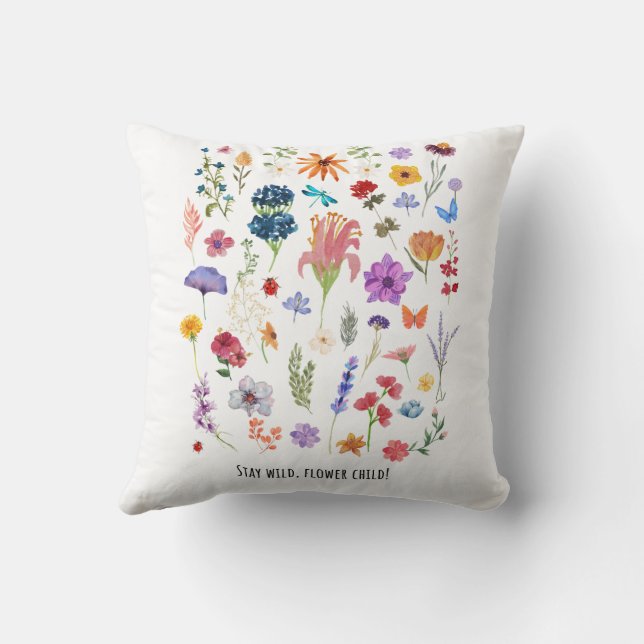 stay wild flower child cushion (Back)
