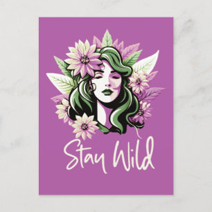 Stay Wild Flower Child Postcard