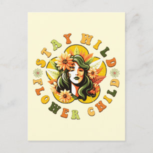 Stay Wild Flower Child Postcard