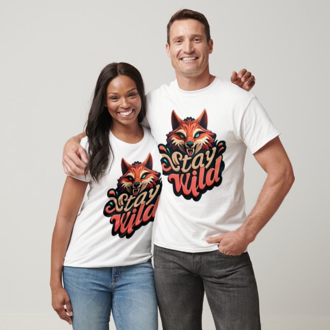 "Stay Wild Fox Design" T-Shirt (Unisex)