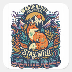 Stay Wild – Free Spirit for Adventurous Souls Square Sticker