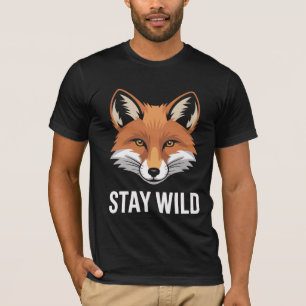 Stay Wild Geometric Fox Face T-Shirt