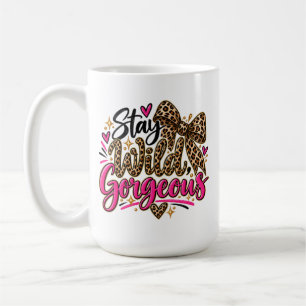 Stay Wild Gorgeous Pink Leopard Print Coffee Mug