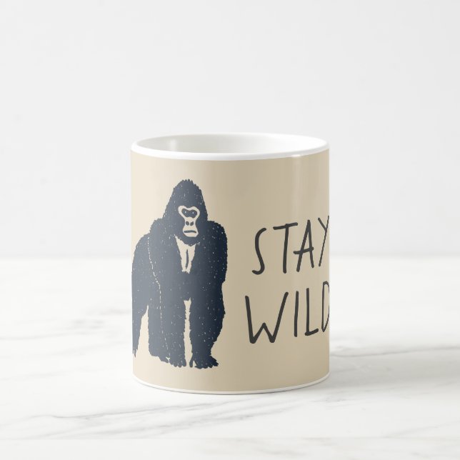 Stay Wild Gorilla Silhouette Coffee Mug (Center)