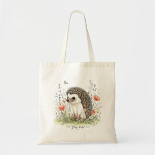 Stay Wild Hedgehog Woodland Tote Bag