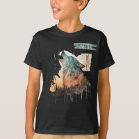 "Stay Wild" Howling Wolf Customisable Boy's