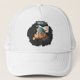 "Stay Wild" Howling Wolf Customisable Trucker Hat