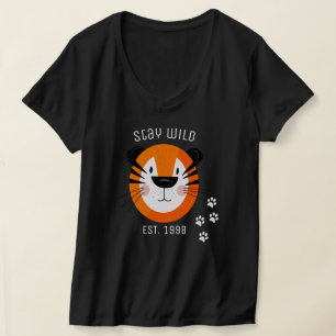 Stay wild l Est 1998 l Adorable tiger print women T-Shirt