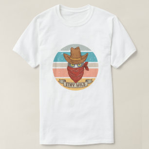 Stay wild, meowdy texas cat meme cowboy T-Shirt