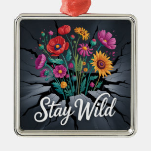 Stay Wild Metal Tree Decoration
