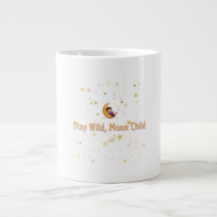 Stay Wild Moon Child Aesthetic Quote Large Coffee Mug