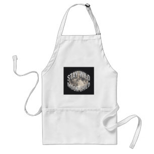 Stay Wild Moon Child Celestial Full Moon Standard Apron