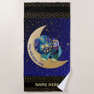STAY WILD MOON CHILD Chow grooming table cover Beach Towel