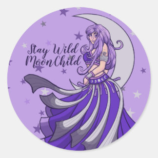 Stay Wild Moon Child Classic Round Sticker