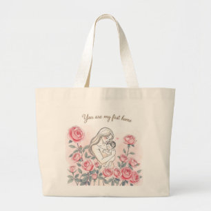 Stay Wild, Moon Child Dreamy Midnight Garden Tot Large Tote Bag
