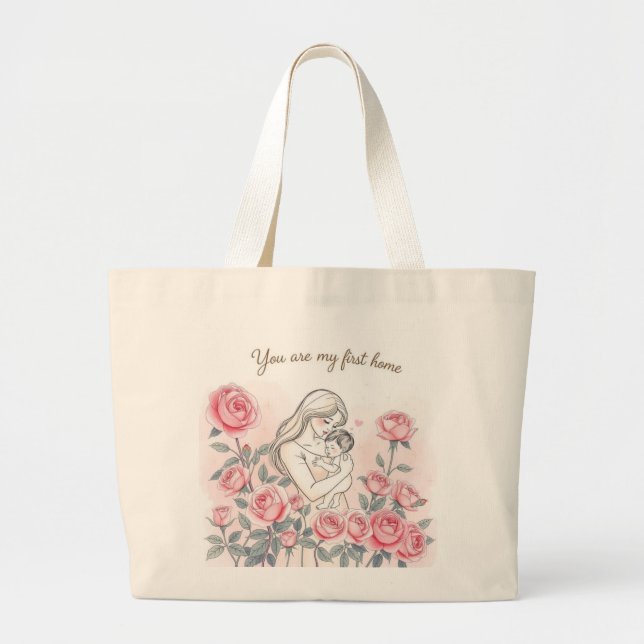 Stay Wild, Moon Child | Dreamy Midnight Garden Tot Large Tote Bag (Front)