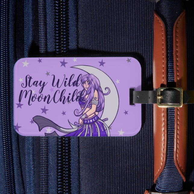 Stay Wild Moon Child  Luggage Tag (Front Insitu 4)