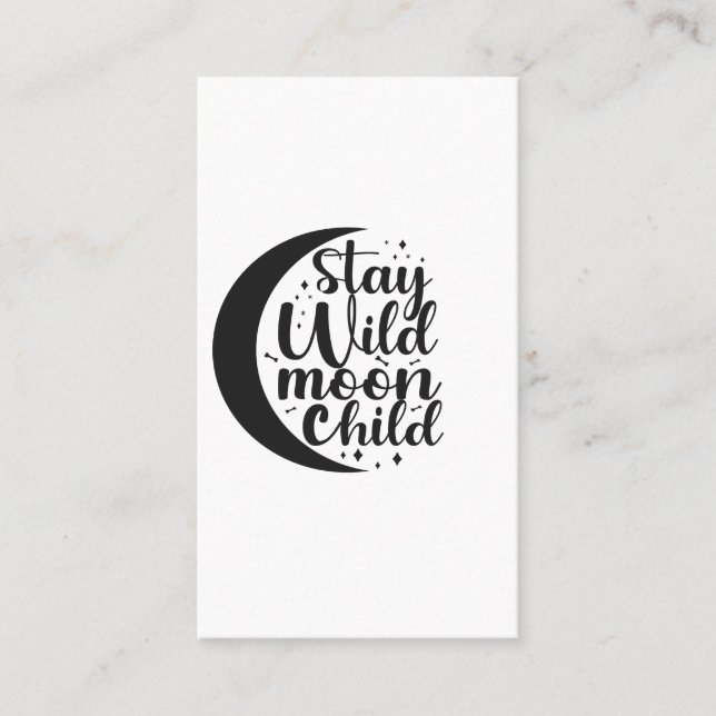 Stay Wild Moon Child Spooky Halloween Gift  Business Card (Front)