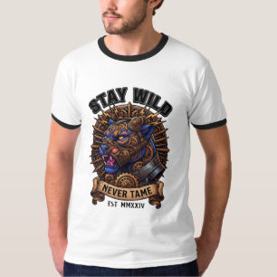 Stay Wild Never Tame Mechanical Panther T-Shirt